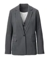 Rag & Bone Striped Combination Suit Jacket In Black