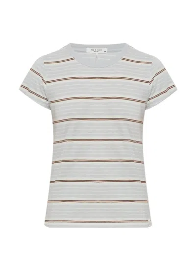 Rag & Bone Coarse-knit Striped T-shirt In Multi