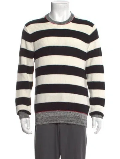 Pre-owned Rag & Bone Striped Crew Neck Pullover In Black