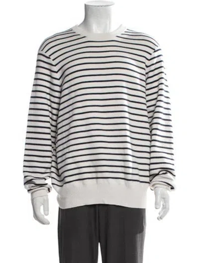 Pre-owned Rag & Bone Striped Crew Neck Pullover In White
