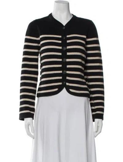 Pre-owned Rag & Bone Striped Crew Neck Sweater In Black