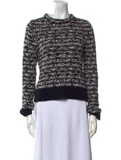 Pre-owned Rag & Bone Striped Crew Neck Sweater In Black