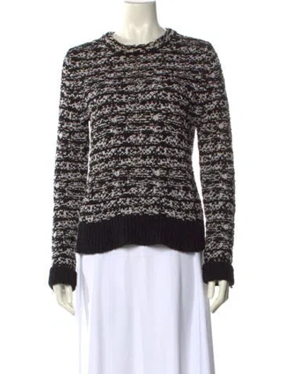 Pre-owned Rag & Bone Striped Crew Neck Sweater In Black