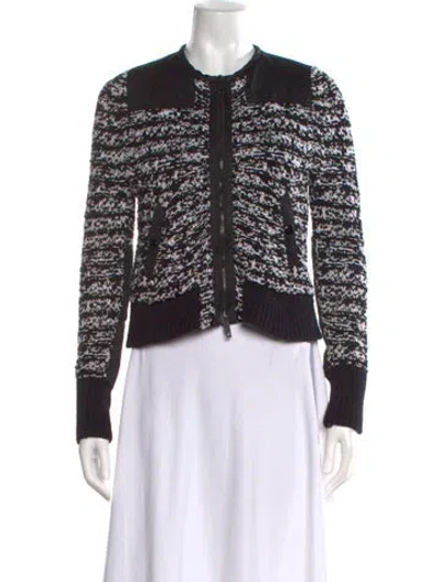 Pre-owned Rag & Bone Striped Crew Neck Sweater In Black