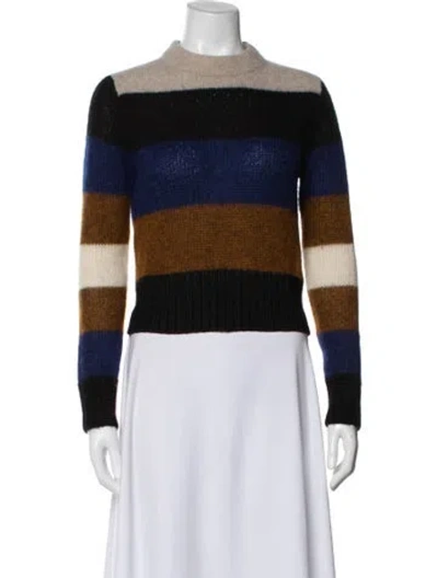 Pre-owned Rag & Bone Striped Crew Neck Sweater In Black