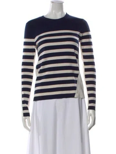 Pre-owned Rag & Bone Striped Crew Neck Sweater In Black