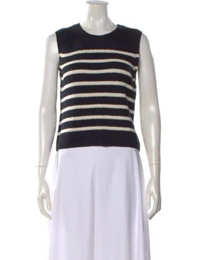 Pre-owned Rag & Bone Striped Crew Neck Sweater In Black