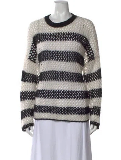 Pre-owned Rag & Bone Striped Crew Neck Sweater In Black