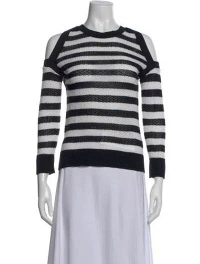 Pre-owned Rag & Bone Striped Crew Neck Sweater In Black