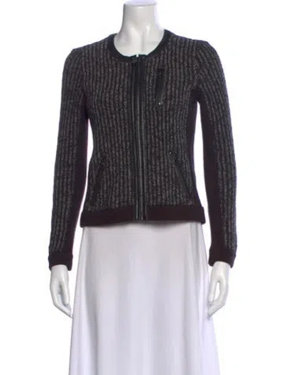 Pre-owned Rag & Bone Striped Crew Neck Sweater In Black