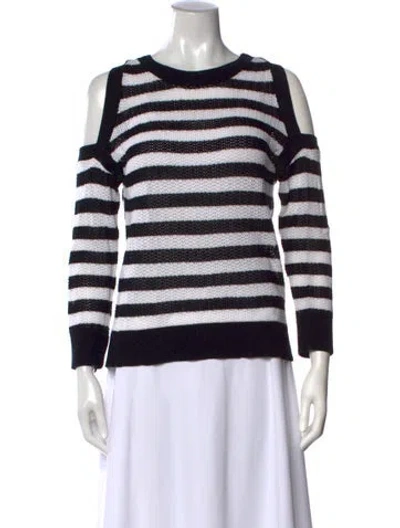 Pre-owned Rag & Bone Striped Crew Neck Sweater In Black