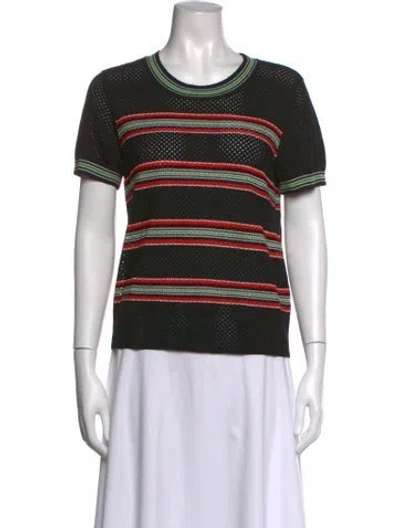Pre-owned Rag & Bone Striped Crew Neck Sweater In Black