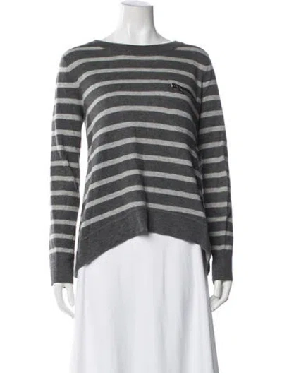 Pre-owned Rag & Bone Striped Crew Neck Sweater In Black