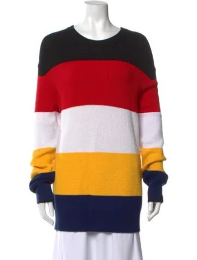 Pre-owned Rag & Bone Striped Crew Neck Sweater In Black
