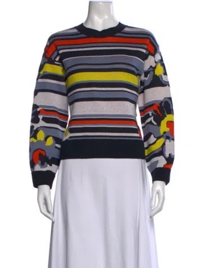 Pre-owned Rag & Bone Striped Crew Neck Sweater In Black
