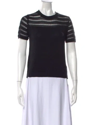 Pre-owned Rag & Bone Striped Crew Neck Sweater In Black