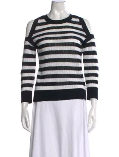 Pre-owned Rag & Bone Striped Crew Neck Sweater In Black/white