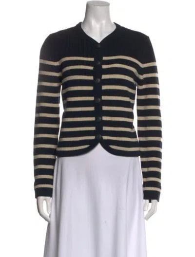 Pre-owned Rag & Bone Striped Crew Neck Sweater In Blue