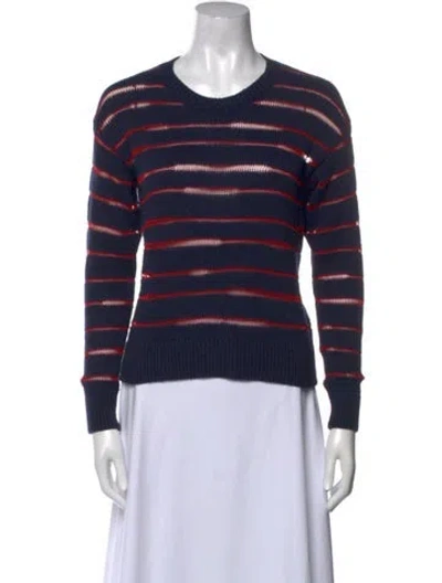 Pre-owned Rag & Bone Striped Crew Neck Sweater In Blue
