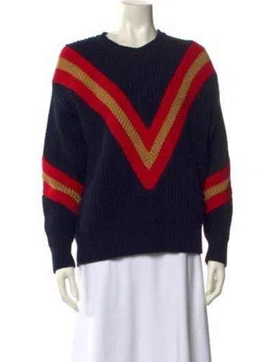 Pre-owned Rag & Bone Striped Crew Neck Sweater In Blue