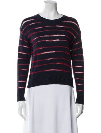Pre-owned Rag & Bone Striped Crew Neck Sweater In Blue