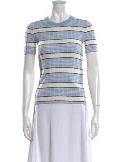 Pre-owned Rag & Bone Striped Crew Neck Sweater In Blue
