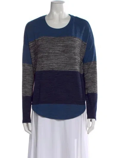 Pre-owned Rag & Bone Striped Crew Neck Sweater In Blue