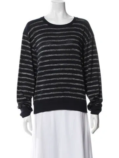 Pre-owned Rag & Bone Striped Crew Neck Sweater In Blue