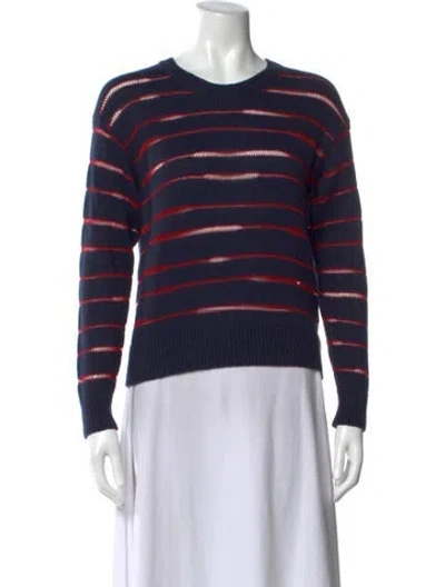 Pre-owned Rag & Bone Striped Crew Neck Sweater In Blue
