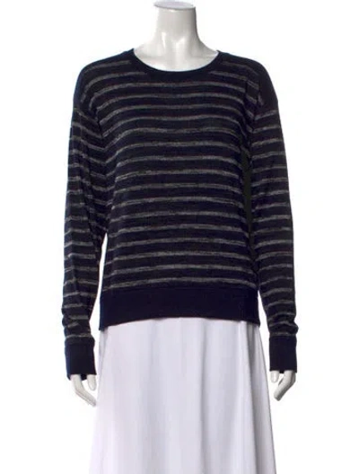 Pre-owned Rag & Bone Striped Crew Neck Sweater In Blue