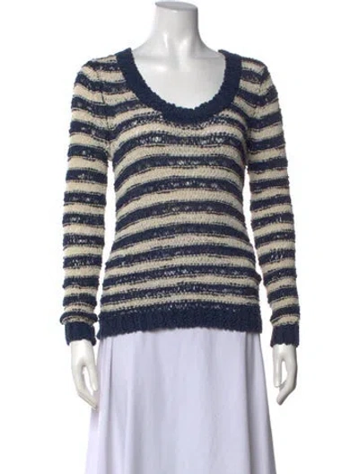 Pre-owned Rag & Bone Striped Crew Neck Sweater In Blue