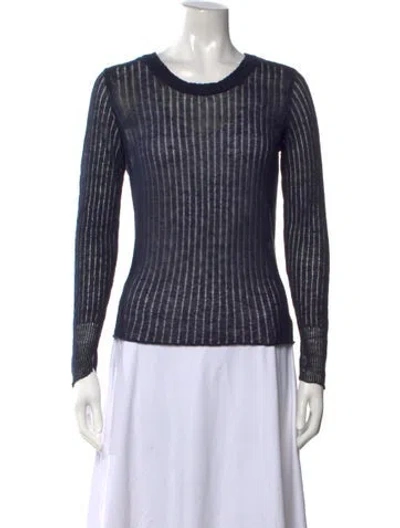 Pre-owned Rag & Bone Striped Crew Neck Sweater In Blue