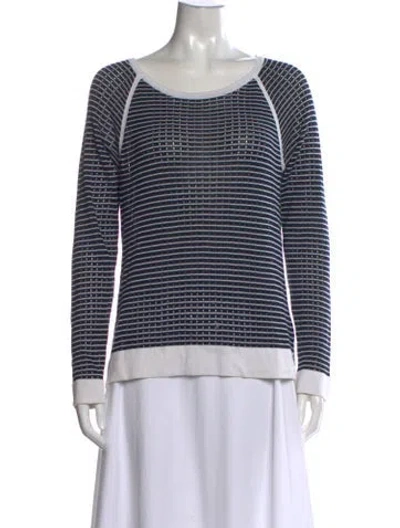 Pre-owned Rag & Bone Striped Crew Neck Sweater In Blue
