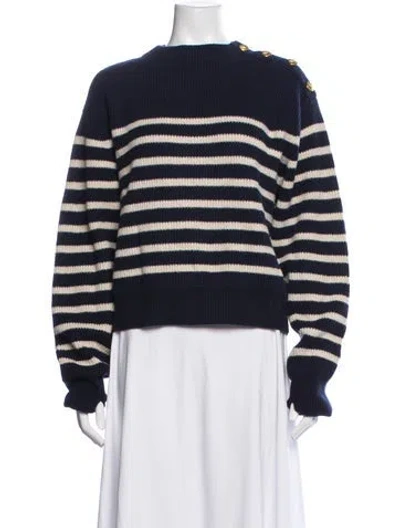 Pre-owned Rag & Bone Striped Crew Neck Sweater In Blue