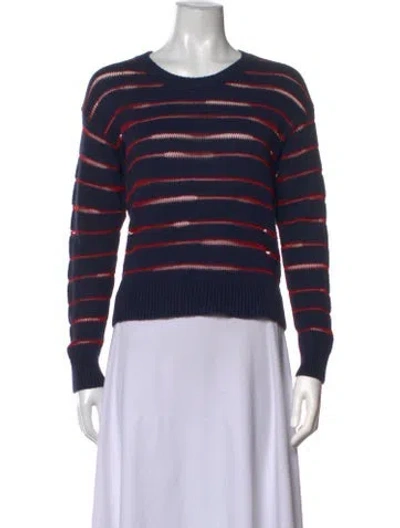 Pre-owned Rag & Bone Striped Crew Neck Sweater In Blue