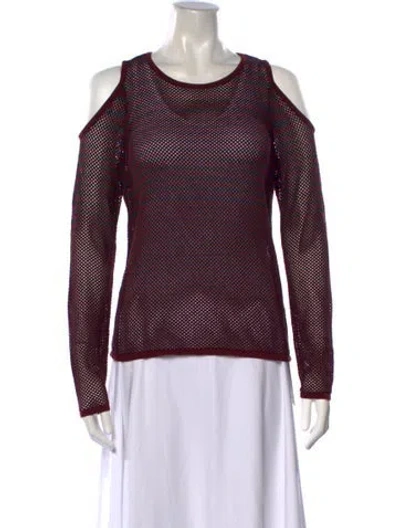 Pre-owned Rag & Bone Striped Crew Neck Sweater In Burgundy