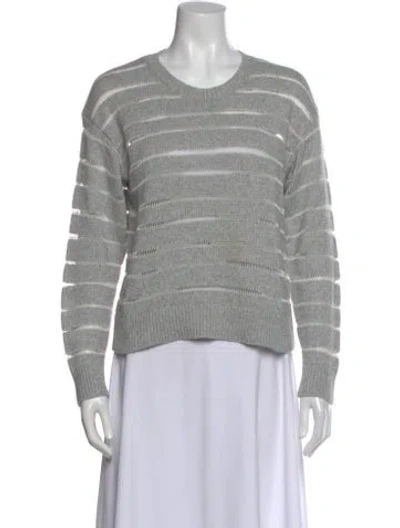 Pre-owned Rag & Bone Striped Crew Neck Sweater In Gray