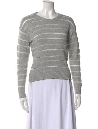Pre-owned Rag & Bone Striped Crew Neck Sweater In Gray