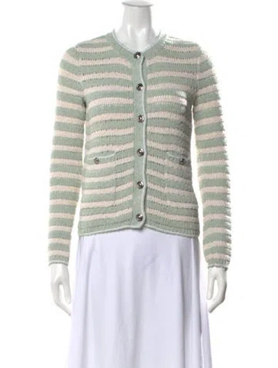 Pre-owned Rag & Bone Striped Crew Neck Sweater In Green