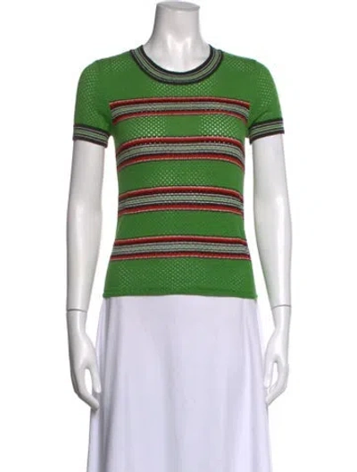 Pre-owned Rag & Bone Striped Crew Neck Sweater In Green