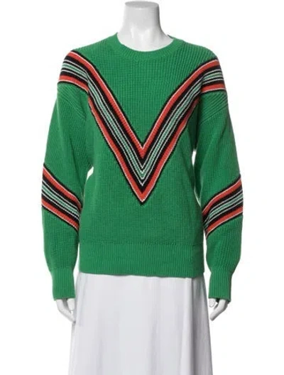 Pre-owned Rag & Bone Striped Crew Neck Sweater In Green