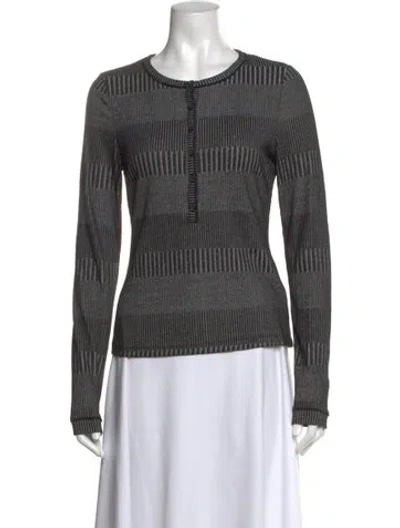 Pre-owned Rag & Bone Striped Crew Neck Sweater In Grey