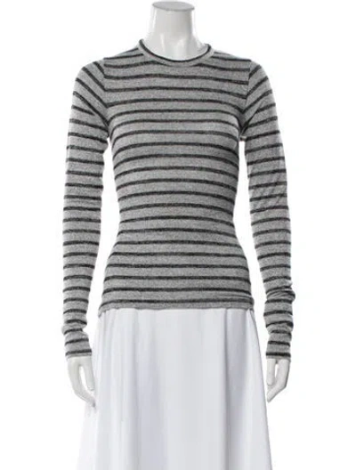 Pre-owned Rag & Bone Striped Crew Neck Sweater In Grey