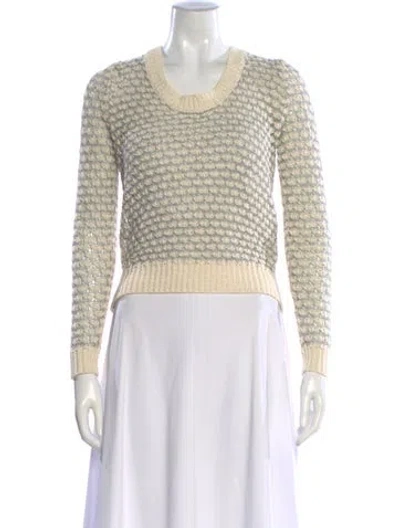 Pre-owned Rag & Bone Striped Crew Neck Sweater In Neutral