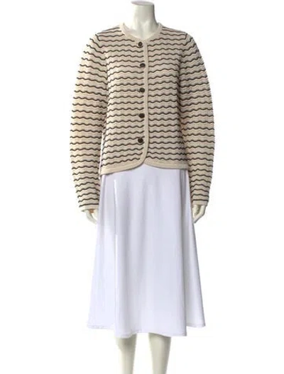 Pre-owned Rag & Bone Striped Crew Neck Sweater In Neutral