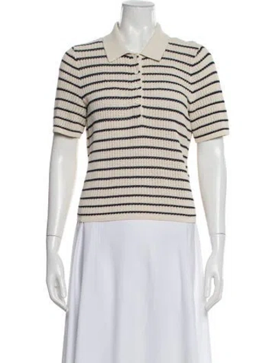 Pre-owned Rag & Bone Striped Crew Neck Sweater In Neutral
