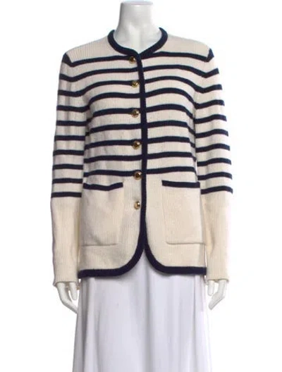 Pre-owned Rag & Bone Striped Crew Neck Sweater In Neutral
