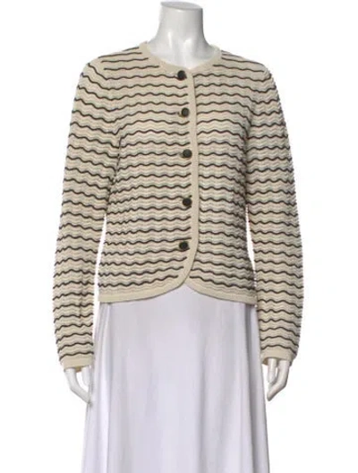 Pre-owned Rag & Bone Striped Crew Neck Sweater In Neutral