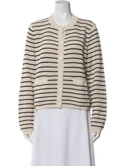 Pre-owned Rag & Bone Striped Crew Neck Sweater In Neutral