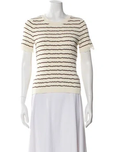 Pre-owned Rag & Bone Striped Crew Neck Sweater In Neutral